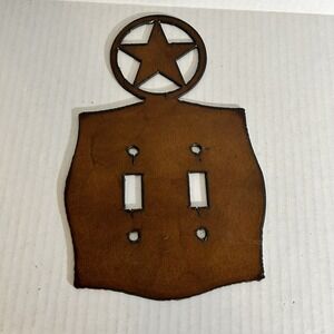 Rodeo Texas Star Western Cowboy metal light switch plate cover rustic home doubl